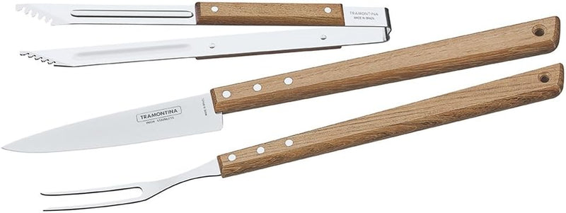 Kit para Churrasco 3 Peças Tramontina Castanho